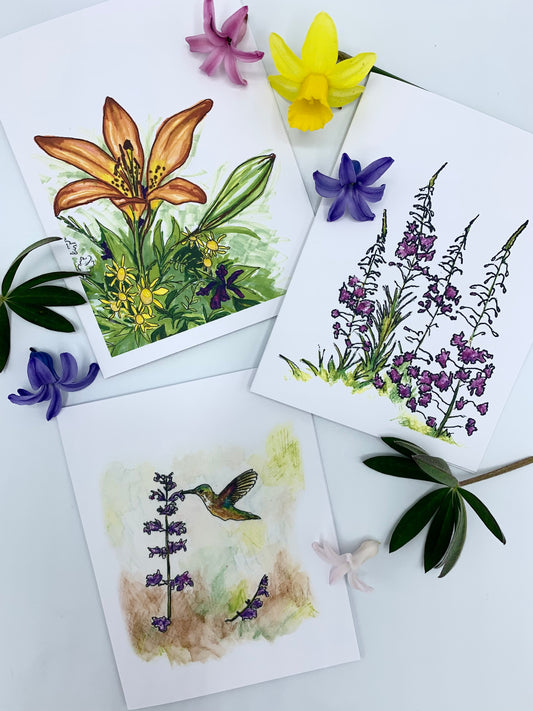 Woodland Wildflower x Sapphorica Creations- Woodland Series II, 5 Art Card Box Set - Sapphorica Creations 