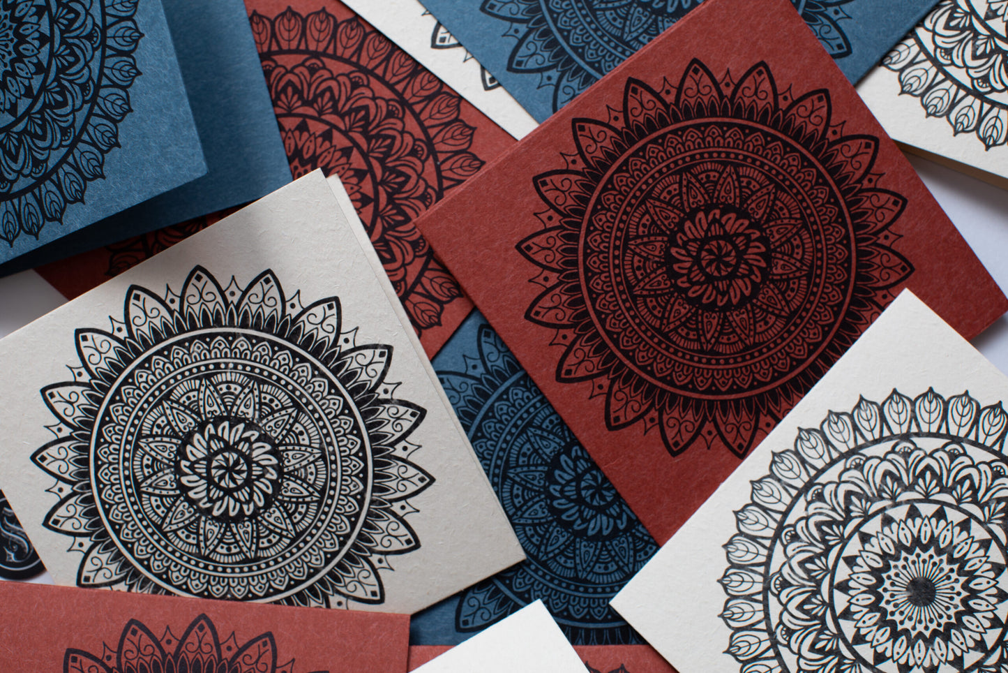 Sapphorica Creations- Mandala Lotus/Sunflower Ink illustrated Art Card Box Set