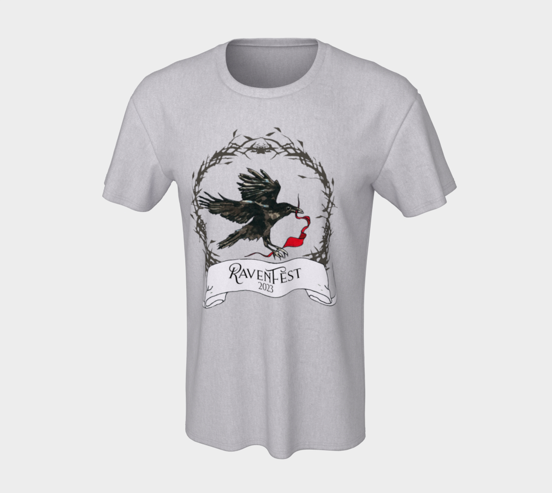 Woodland Wildflower RavenFest 2023 Men's Raven Thorn CARE Logo Tee x Sapphorica Creations - Sapphorica Creations 