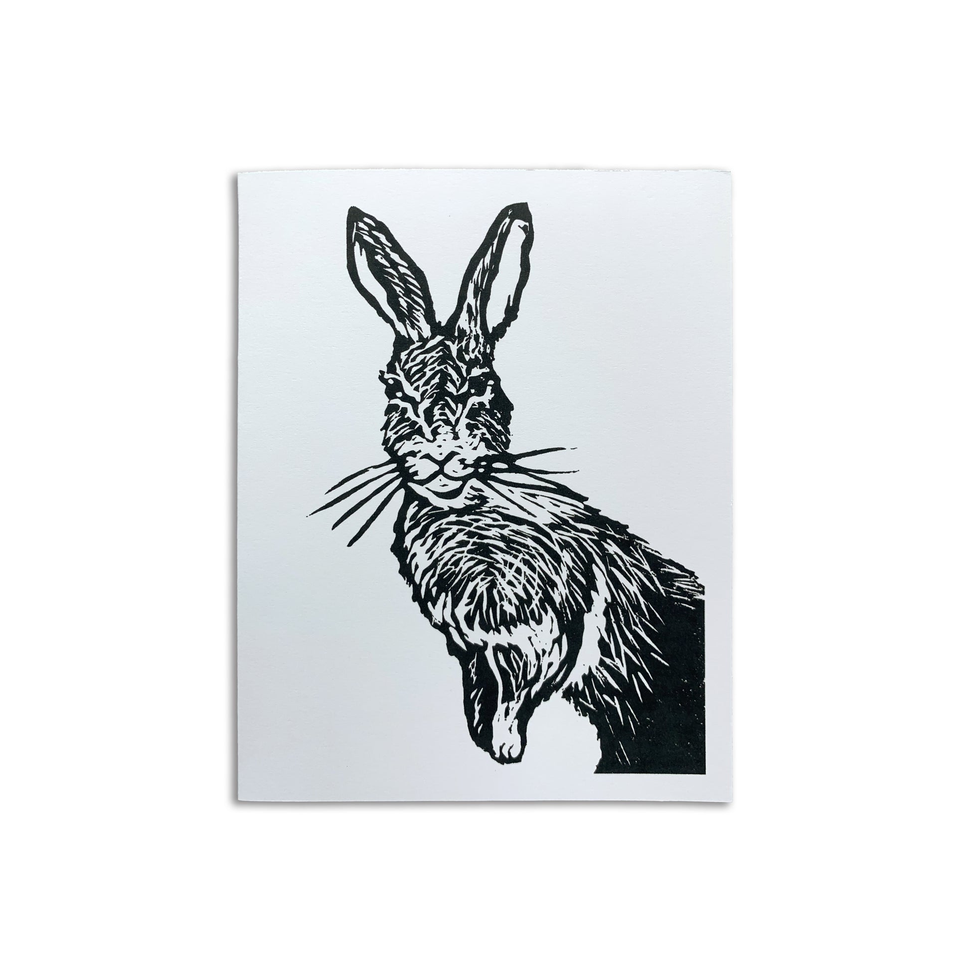 Sapphorica Creations- Eostre Hare Linocut Art Card - Sapphorica Creations 