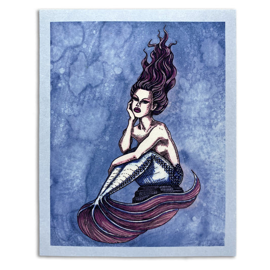 Sapphorica Creations- Hand-illustrated Art Card-Mystic Mermaid