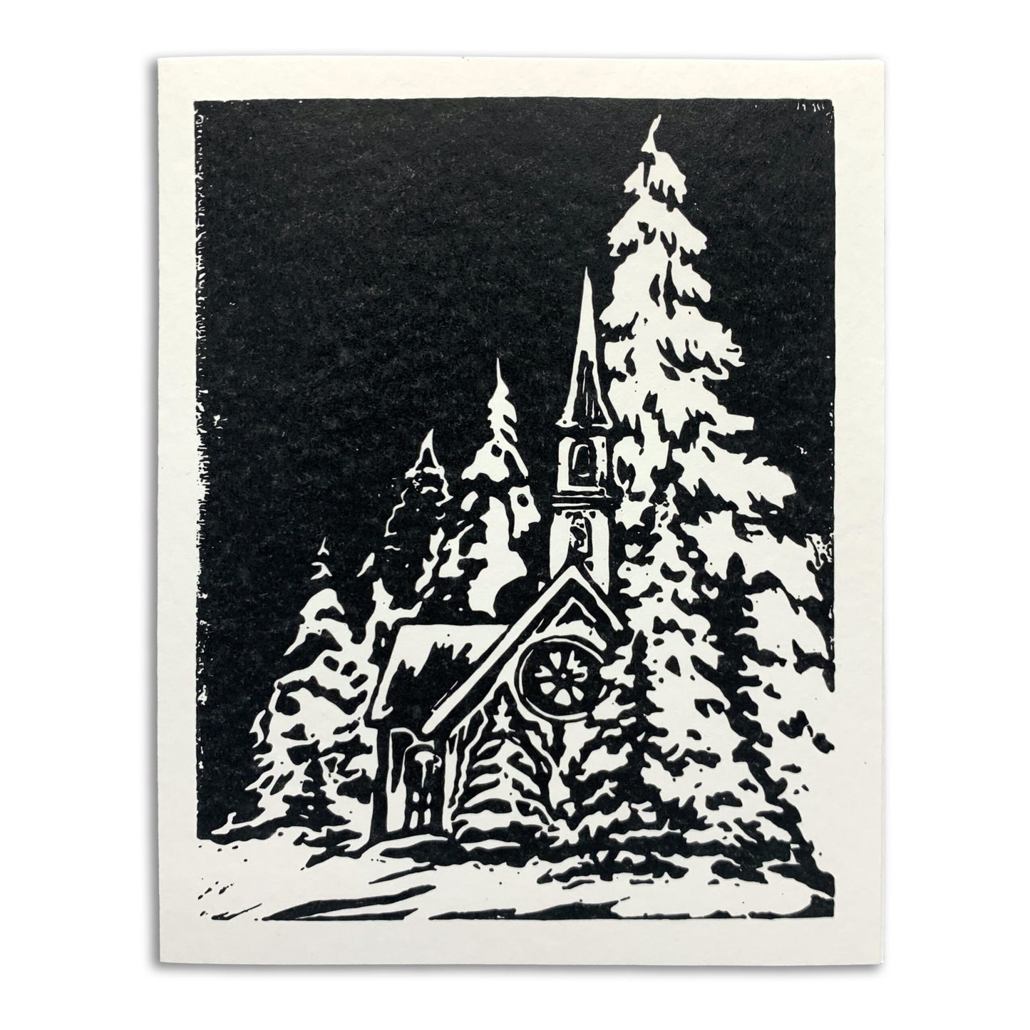 Sapphorica Creations- Heritage Collection- Linocut Art Cards- Winter Church