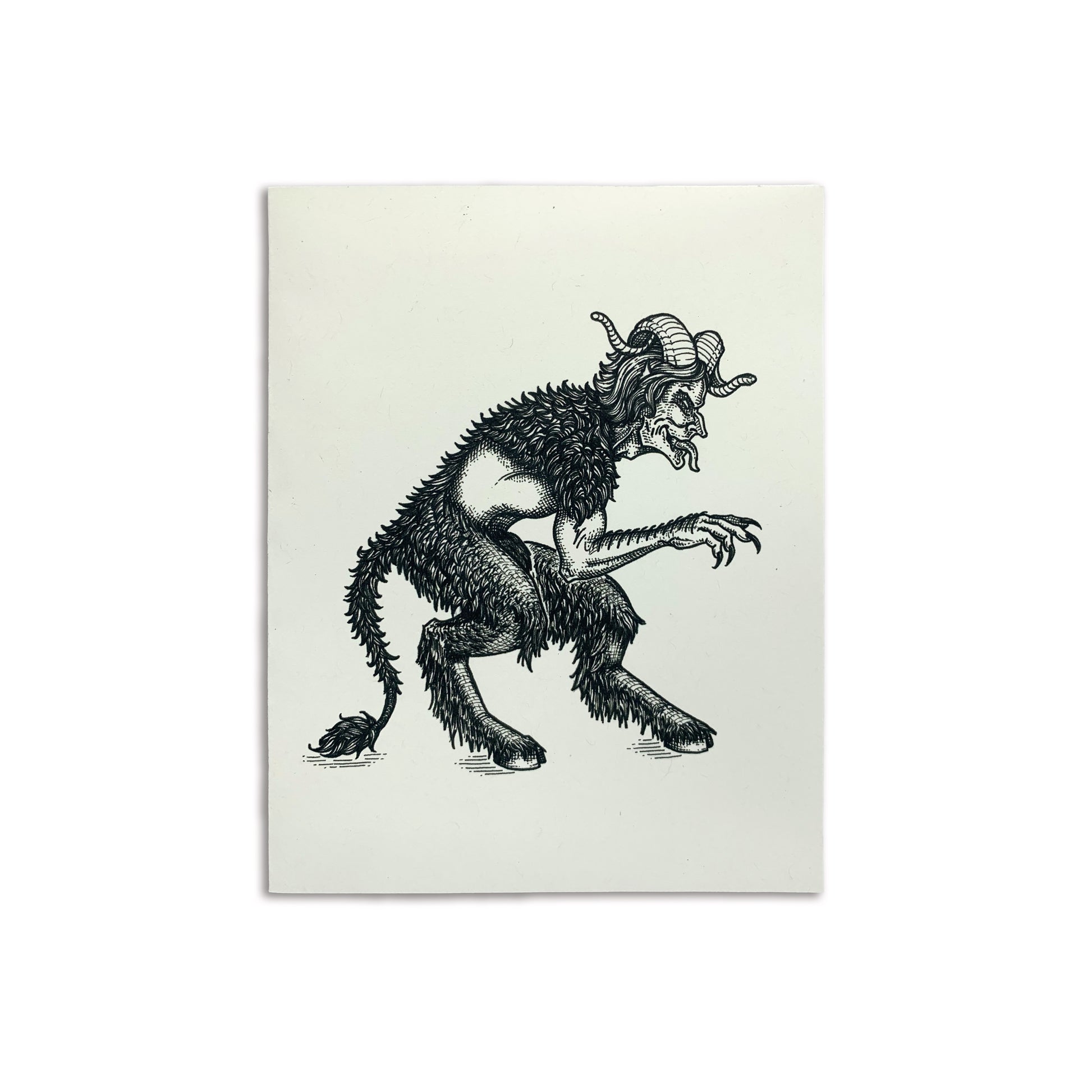 Sapphorica Creations- Krampus Hand-Illustrated Art Card - Sapphorica Creations 