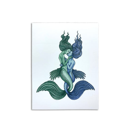 Sapphorica Creations- Mermaids in Love Art Card - Sapphorica Creations 