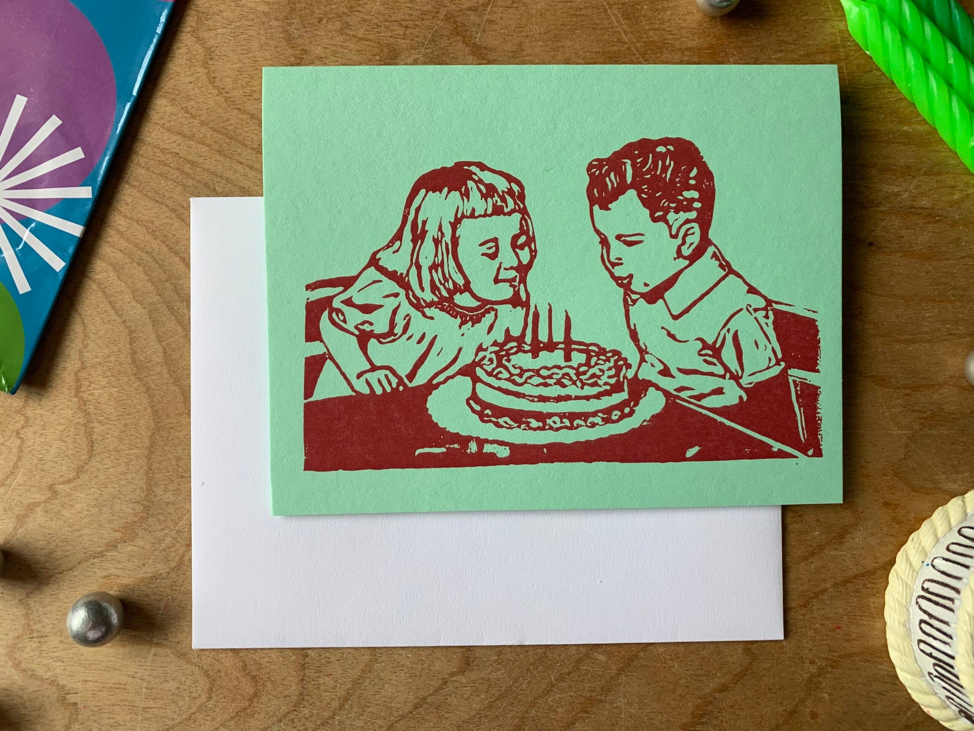Sapphorica Creations 50s Birthday Kids Art Card- Blue and Pink