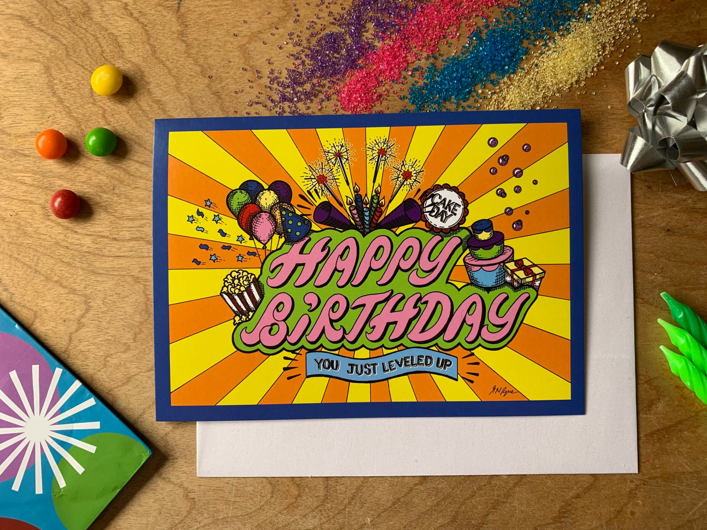 Sapphorica Creations- Happy Birthday-Level Up- Art Card