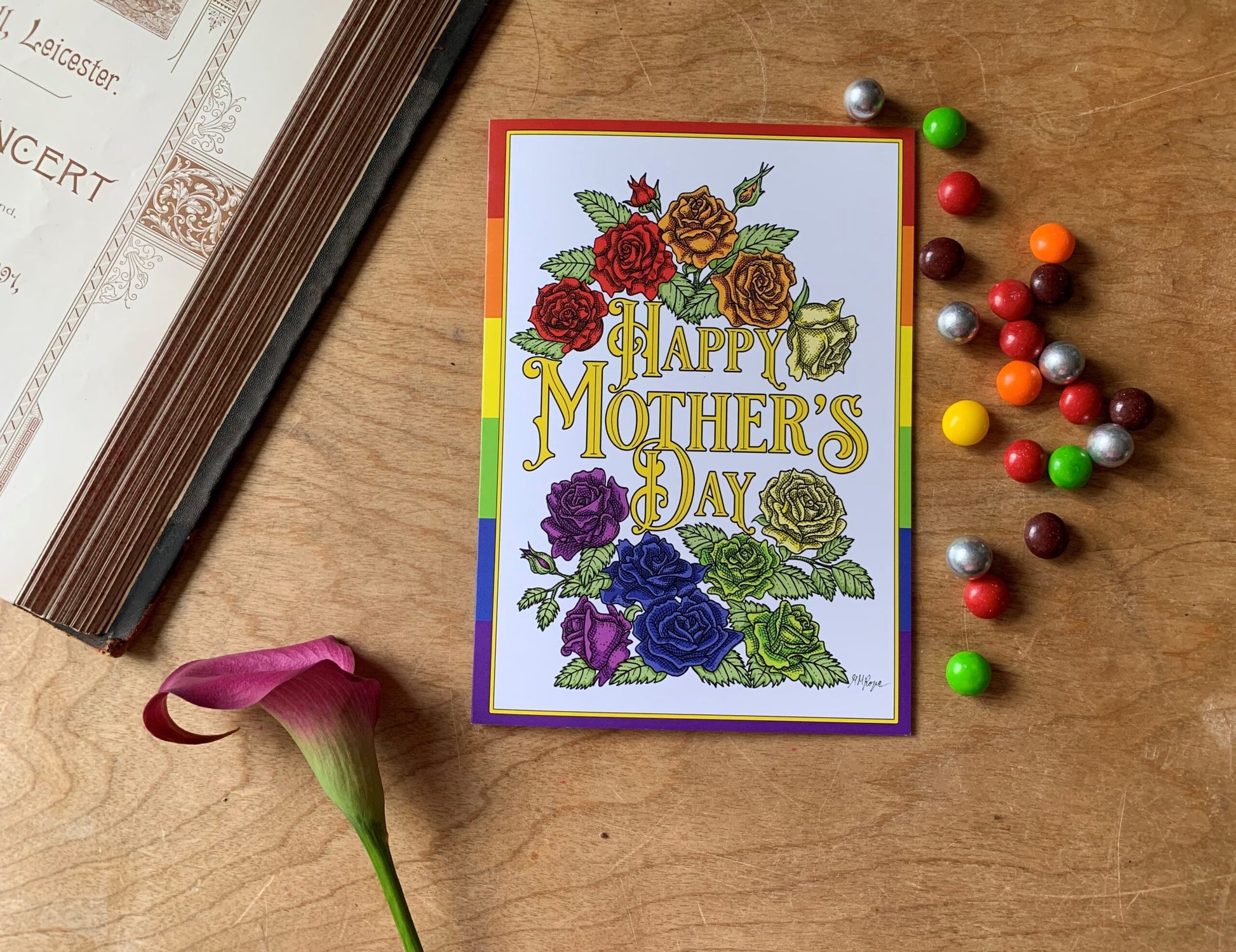 Sapphorica Creations- Mothers Day- Rainbow Roses- Art Card