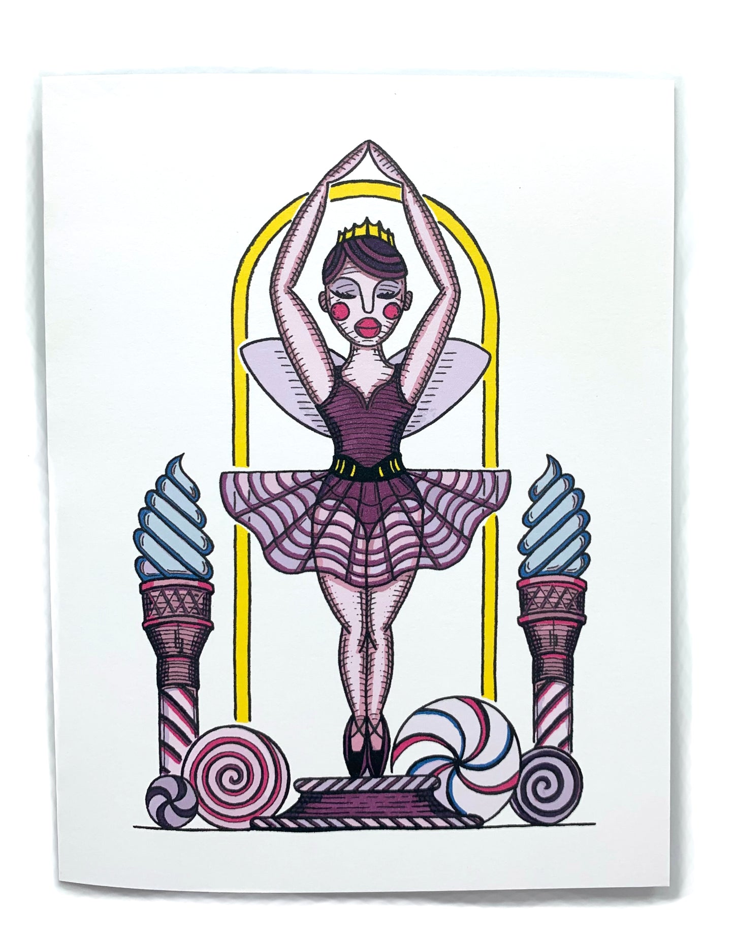 Sapphorica Creations Sugar Plum Fairy Hand-Illustrated Art Card - Sapphorica Creations 