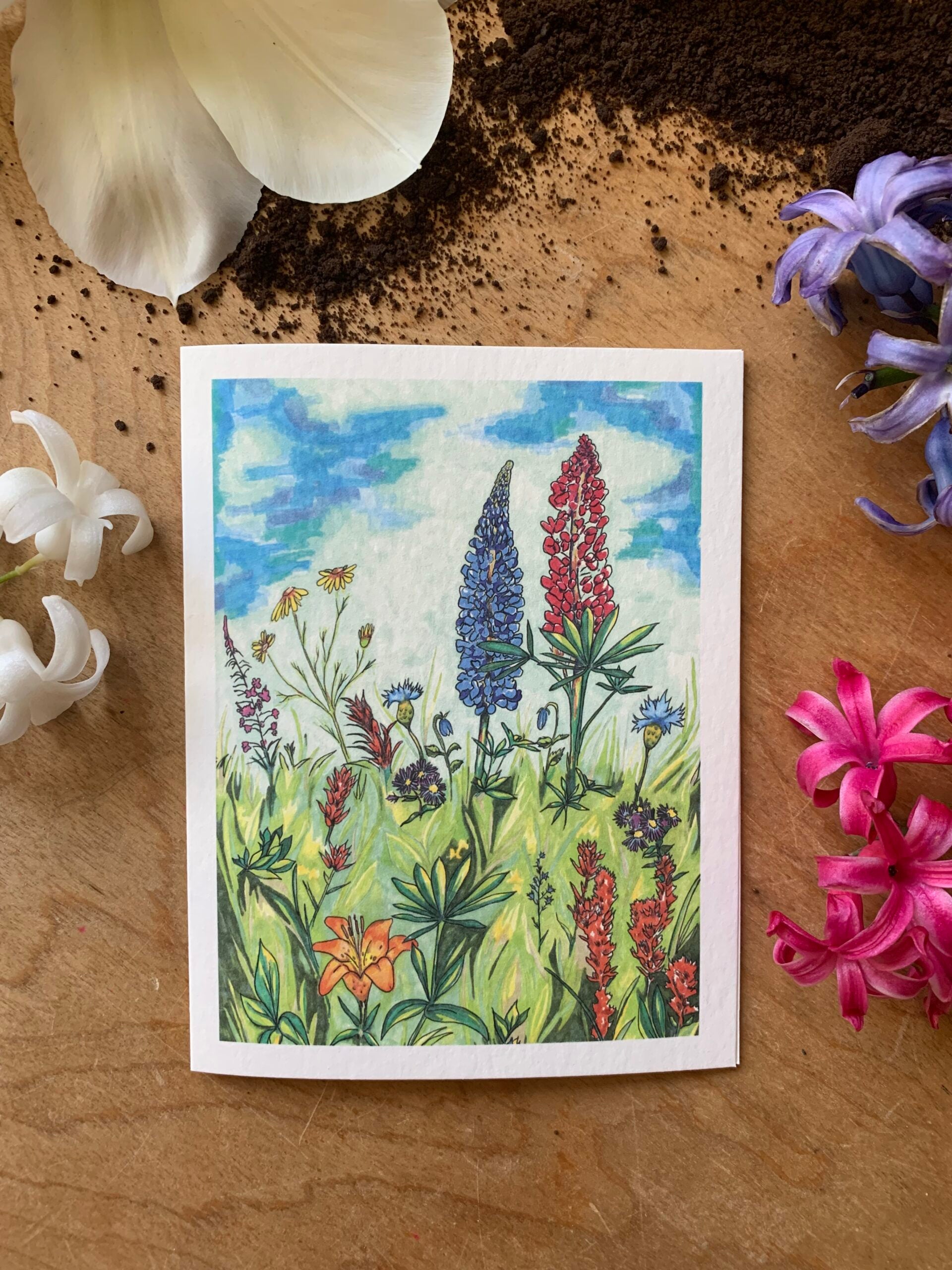 Sapphorica Creations- Wildflower Art Card- Single