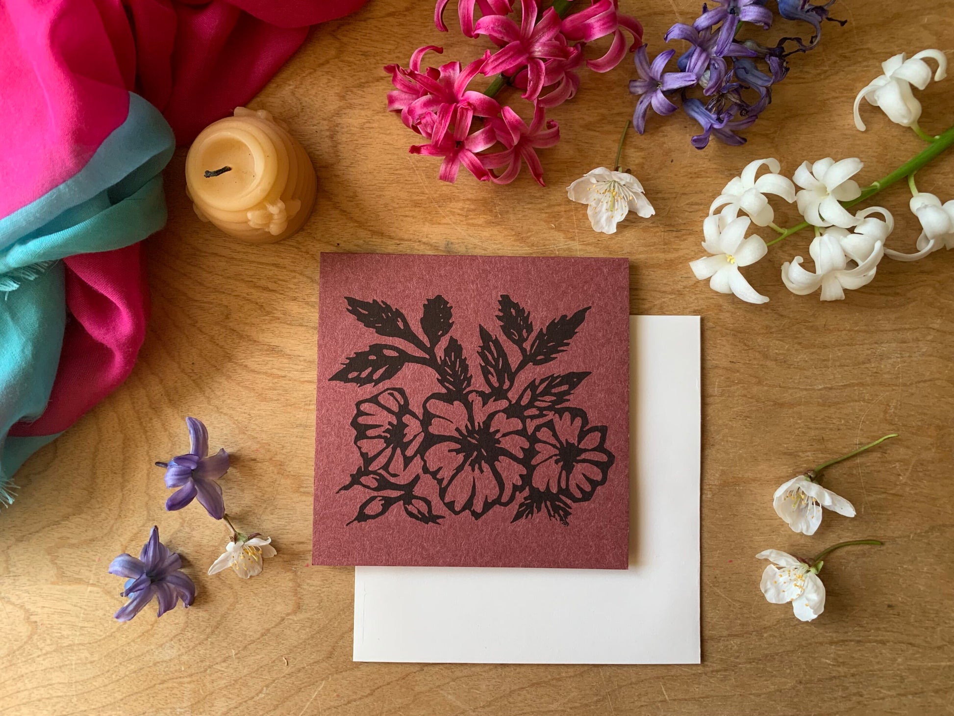 Sapphorica Creations- Woodland + Wildflower Art Card- Wildrose