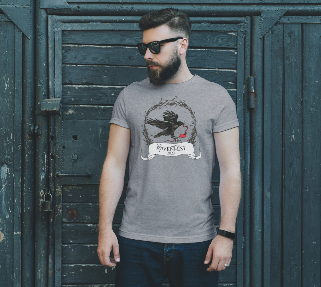 RavenFest Raven Thorn Unisex Tee- extended sizing/colors- with Care Logo x Sapphorica Creations - Sapphorica Creations 